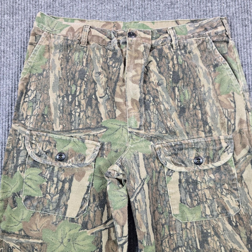 VTG 90s OCOEE Pants Mens 32x29 Chamois Camo Canvas Cargo Relaxed Fit Hunting